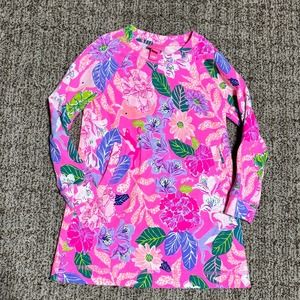 Lilly Pulitzer EUC Girl's Mini Beach Comber Dress in Pink Isle size S 4-5